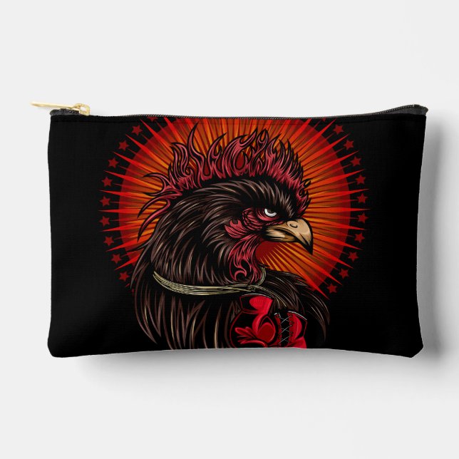 Boxing Rooster Accessory Pouch (Front)