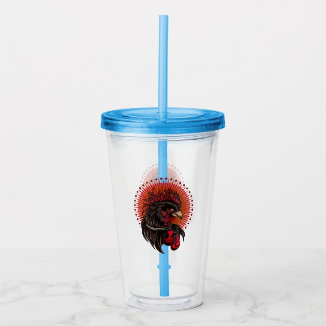 Boxing Rooster Acrylic Tumbler (Front)