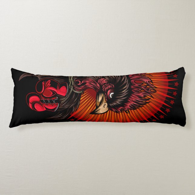 Boxing Rooster Body Pillow (Front)
