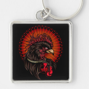 Boxing Rooster Keychain