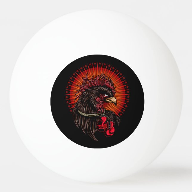 Boxing Rooster Ping Pong Ball (Front)