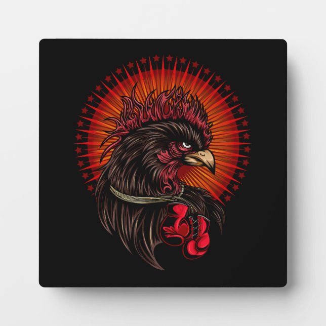 Boxing Rooster Plaque (Front)