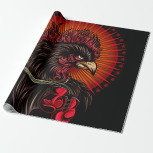 Boxing Rooster Wrapping Paper