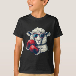 Boxing Sheep Lamb Boxing Gloves Kickboxing Funny B T-Shirt