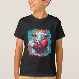 Boxing Sheep Lamb Boxing Gloves Kickboxing Funny B T-Shirt