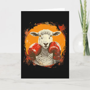 Boxing Sheep With Boxing Gloves Kickboxing Funny B Card