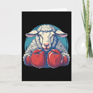 Boxing Sheep With Boxing Gloves Kickboxing Funny B Card