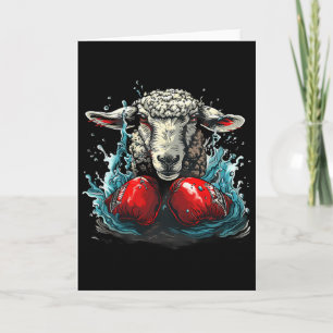 Boxing Sheep With Boxing Gloves Kickboxing Funny B Card