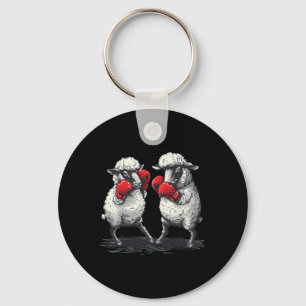 Boxing Sheep With Boxing Gloves Kickboxing Funny B Keychain