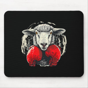 Boxing Sheep With Boxing Gloves Kickboxing Funny B Mouse Pad