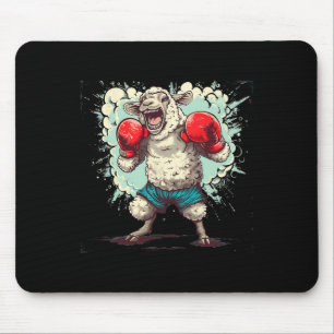 Boxing Sheep With Boxing Gloves Kickboxing Funny B Mouse Pad