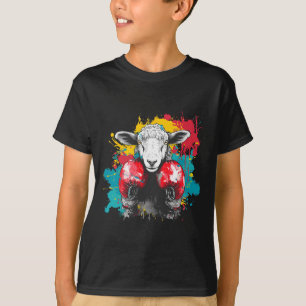 Boxing Sheep With Boxing Gloves Kickboxing Funny B T-Shirt