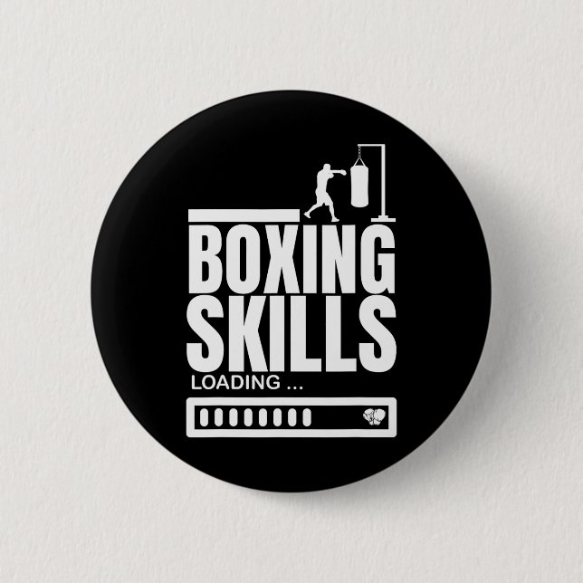 Boxing Skills Loading Funny Boxer  2 Inch Round Button (Front)