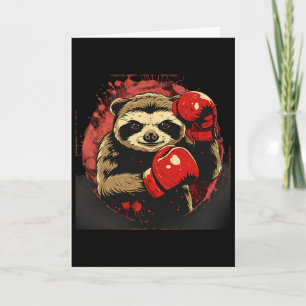 Boxing Sloth Lover Boxing Gloves Kickboxing Funny  Card