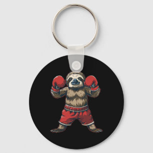 Boxing Sloth Lover Boxing Gloves Kickboxing Funny Keychain