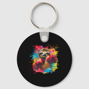 Boxing Sloth Lover Boxing Gloves Kickboxing Funny Keychain
