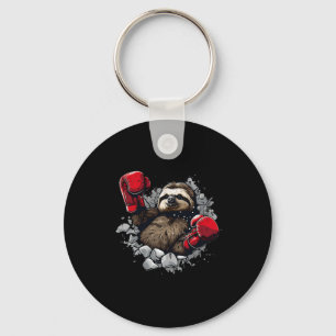 Boxing Sloth Lover Boxing Gloves Kickboxing Funny Keychain