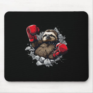 Boxing Sloth Lover Boxing Gloves Kickboxing Funny Mouse Pad