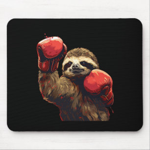 Boxing Sloth Lover Boxing Gloves Kickboxing Funny Mouse Pad
