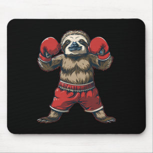 Boxing Sloth Lover Boxing Gloves Kickboxing Funny Mouse Pad