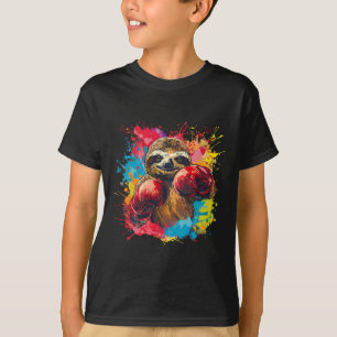 Boxing Sloth Lover Boxing Gloves Kickboxing Funny T-Shirt