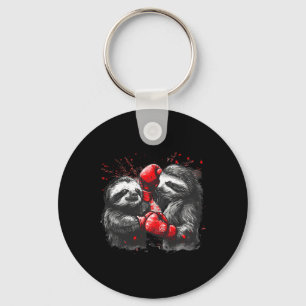 Boxing Sloth With Boxing Gloves Kickboxing Funny B Keychain