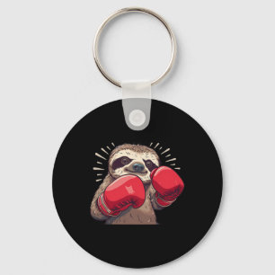 Boxing Sloth With Boxing Gloves Kickboxing Funny B Keychain