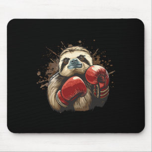 Boxing Sloth With Boxing Gloves Kickboxing Funny B Mouse Pad