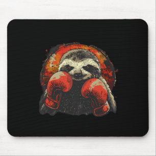 Boxing Sloth With Boxing Gloves Kickboxing Funny B Mouse Pad