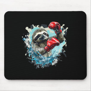Boxing Sloth With Boxing Gloves Kickboxing Funny B Mouse Pad