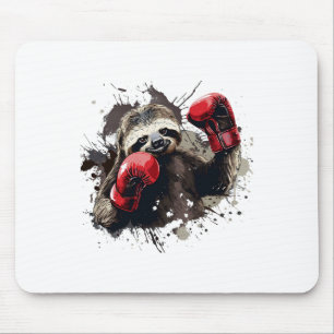 Boxing Sloth With Boxing Gloves Kickboxing Funny B Mouse Pad