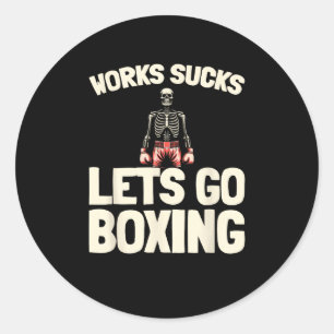 Boxing Sparring - Gloves Fighter Boxer Classic Round Sticker