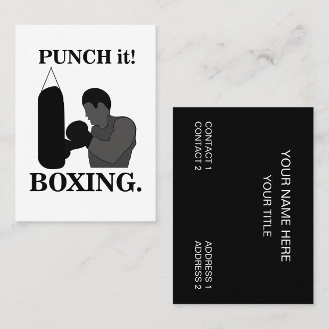 Boxing Sport Punch It Boxing  Business Card (Front/Back)