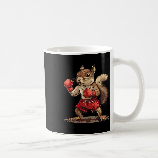 Boxing Squirrel With Boxing Gloves Kickboxing Funn Coffee Mug (Right)