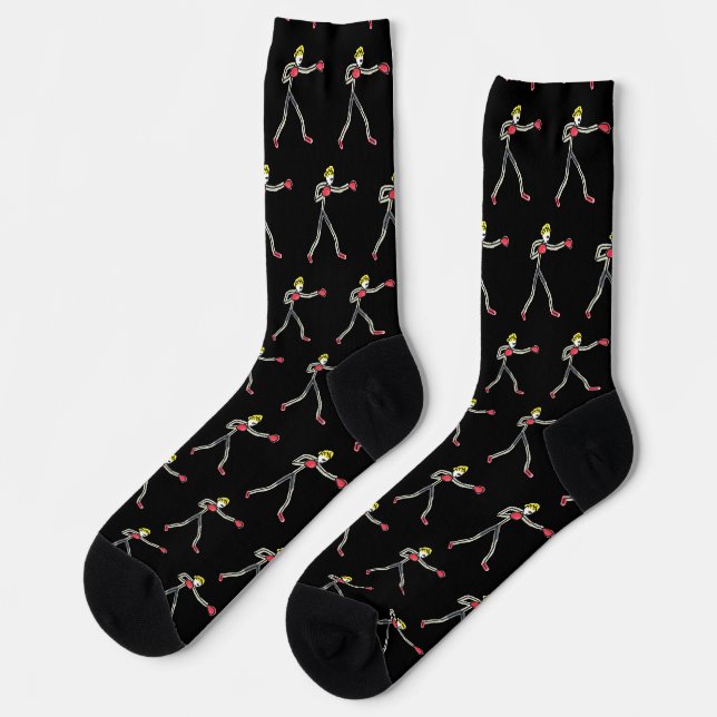 Boxing Stickman Socks (Left)
