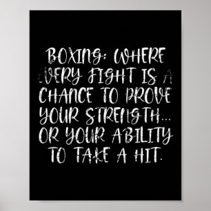 Boxing Strength Challenge Quote For Fighters And F Poster