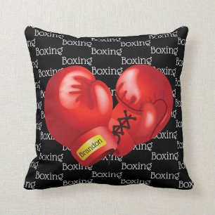 Boxing Tiled Text Design Throw Pillow
