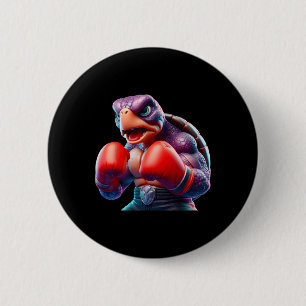 Boxing Tortoise Turtle Boxer Kickboxer Mma Fighter 2 Inch Round Button