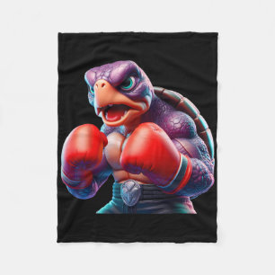 Boxing Tortoise Turtle Boxer Kickboxer Mma Fighter Fleece Blanket