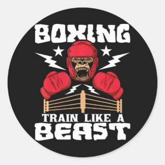 Boxing Train Like A Beast Kickboxing Kickboxer Classic Round Sticker
