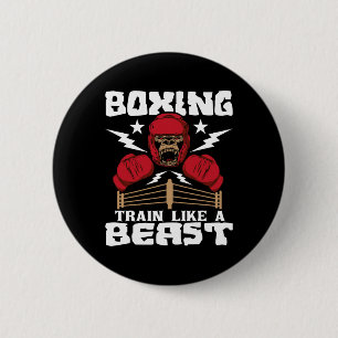 Boxing Train Like A Beast - Kickboxing Kickboxer G 2 Inch Round Button