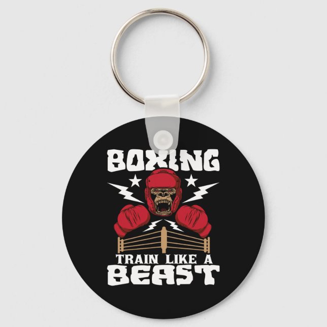 Boxing Train Like A Beast - Kickboxing Kickboxer G Keychain (Front)