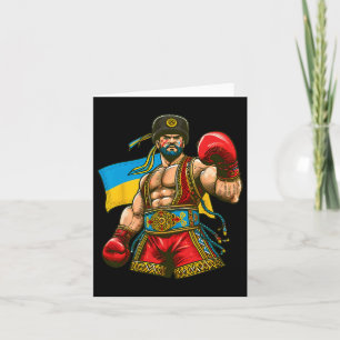 Boxing Ukrainian Boxer Ukraine Flag Card