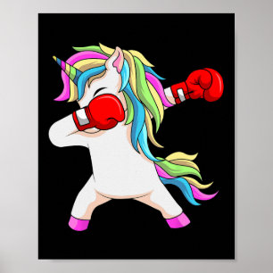 Boxing Unicorn Dabbing Boxer Coach Trainee Student Poster