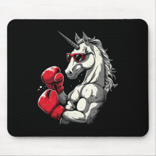 Boxing Unicorn With Boxing Gloves Kickboxing Cute Mouse Pad