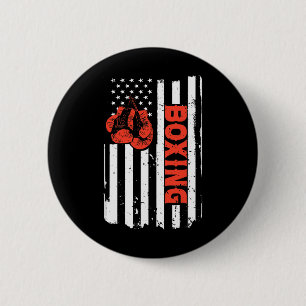 Boxing Usa Flag Mma Fighter Kickboxing Boxing For  2 Inch Round Button