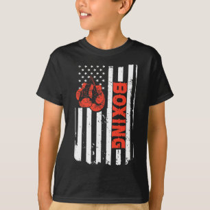 Boxing Usa Flag Mma Fighter Kickboxing Boxing For T-Shirt