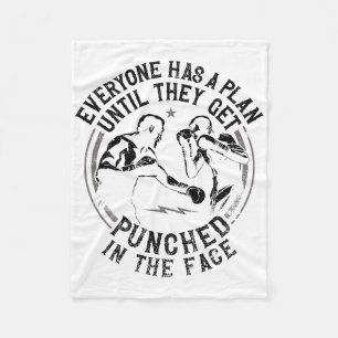 Boxing Vintage Everyone Has A Plan Until They Get Fleece Blanket
