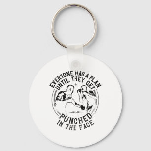 Boxing Vintage Everyone Has A Plan Until They Get Keychain