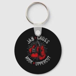Boxing Vintage Jab Cross Hook Uppercut  Keychain